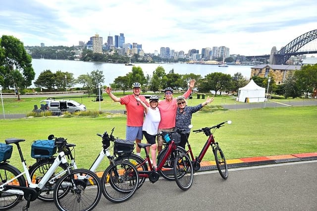 Loving cycling Sydney Harbour on high quality e-bikes 