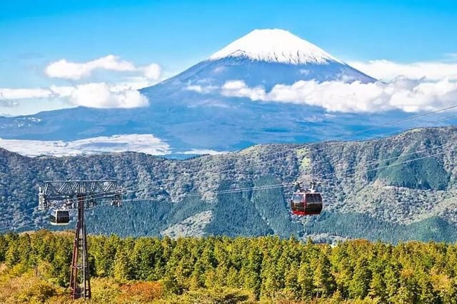 Catch sight of the iconic Mount Fuji from the cable car.