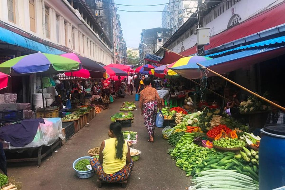 in the middle of the wet market 