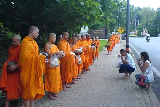 Monks alms offerring.
