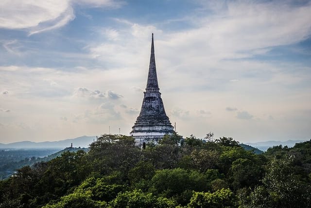 Officially known as Phra Nakorn Kiri, the temple on top of the mountain in the Petchaburi province is commonly known as Khao Wang or Palace Mountain.